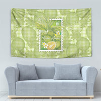 Aloha Hawaii Ulu Palaka Motifs Tapestry Hawaiian Breadfruit Stylized Stamp LT14 - Polynesian Pride