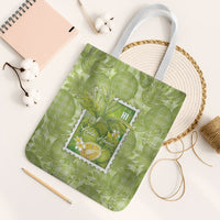 Aloha Hawaii Ulu Palaka Motifs Tote Bag Hawaiian Breadfruit Stylized Stamp LT14 White Strap One Size Green - Polynesian Pride