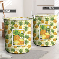 Aloha Hawaii Hala Kahiki Palaka Motifs Laundry Basket Hawaiian Pineapple Stylized Stamp LT14 - Polynesian Pride