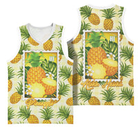 Aloha Hawaii Hala Kahiki Palaka Motifs Basketball Jersey Hawaiian Pineapple Stylized Stamp LT14 - Polynesian Pride