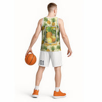 Aloha Hawaii Hala Kahiki Palaka Motifs Basketball Jersey Hawaiian Pineapple Stylized Stamp LT14 - Polynesian Pride