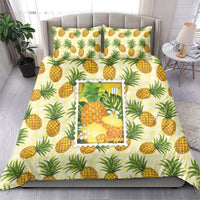 Aloha Hawaii Hala Kahiki Palaka Motifs Bedding Set Hawaiian Pineapple Stylized Stamp LT14 - Polynesian Pride