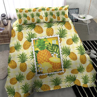 Aloha Hawaii Hala Kahiki Palaka Motifs Bedding Set Hawaiian Pineapple Stylized Stamp LT14 - Polynesian Pride