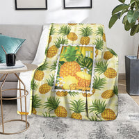 Aloha Hawaii Hala Kahiki Palaka Motifs Blanket Hawaiian Pineapple Stylized Stamp LT14 - Polynesian Pride