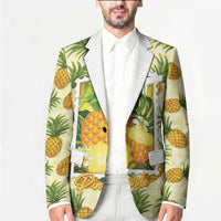 Aloha Hawaii Hala Kahiki Palaka Motifs Blazer Hawaiian Pineapple Stylized Stamp LT14 - Polynesian Pride