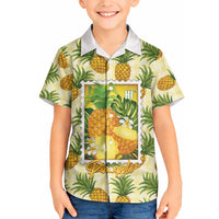 Aloha Hawaii Hala Kahiki Palaka Motifs Hawaiian Shirt Hawaiian Pineapple Stylized Stamp LT14 - Polynesian Pride
