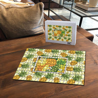 Aloha Hawaii Hala Kahiki Palaka Motifs Puzzle Hawaiian Pineapple Stylized Stamp LT14 - Polynesian Pride