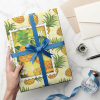 Aloha Hawaii Hala Kahiki Palaka Motifs Wrapping Paper Hawaiian Pineapple Stylized Stamp LT14 - Polynesian Pride