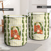 Aloha Hawaii Rambutan Palaka Motifs Laundry Basket Hawaiian Fruit Stylized Stamp LT14 - Polynesian Pride