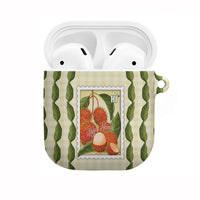 Aloha Hawaii Rambutan Palaka Motifs AirPods Case Hawaiian Fruit Stylized Stamp LT14 Yellow - Polynesian Pride