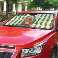 Aloha Hawaii Rambutan Palaka Motifs Auto Sun Shade Hawaiian Fruit Stylized Stamp LT14 - Polynesian Pride
