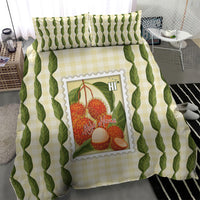 Aloha Hawaii Rambutan Palaka Motifs Bedding Set Hawaiian Fruit Stylized Stamp LT14 - Polynesian Pride