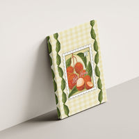 Aloha Hawaii Rambutan Palaka Motifs Canvas Wall Art Hawaiian Fruit Stylized Stamp LT14 - Polynesian Pride