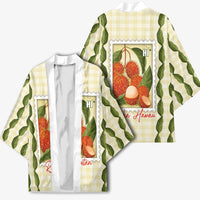 Aloha Hawaii Rambutan Palaka Motifs Kimono Hawaiian Fruit Stylized Stamp LT14 - Polynesian Pride