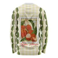 Aloha Hawaii Rambutan Palaka Motifs Long Sleeve Shirt Hawaiian Fruit Stylized Stamp LT14 - Polynesian Pride
