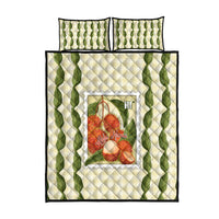 Aloha Hawaii Rambutan Palaka Motifs Quilt Bed Set Hawaiian Fruit Stylized Stamp LT14 - Polynesian Pride
