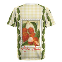 Aloha Hawaii Rambutan Palaka Motifs Rugby Jersey Hawaiian Fruit Stylized Stamp LT14 - Polynesian Pride