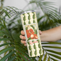 Aloha Hawaii Rambutan Palaka Motifs Skinny Tumbler Hawaiian Fruit Stylized Stamp LT14 - Polynesian Pride