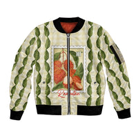 Aloha Hawaii Rambutan Palaka Motifs Sleeve Zip Bomber Jacket Hawaiian Fruit Stylized Stamp LT14 Unisex Yellow - Polynesian Pride