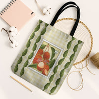 Aloha Hawaii Rambutan Palaka Motifs Tote Bag Hawaiian Fruit Stylized Stamp LT14 Black Strap One Size Yellow - Polynesian Pride
