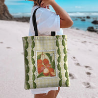 Aloha Hawaii Rambutan Palaka Motifs Tote Bag Hawaiian Fruit Stylized Stamp LT14 - Polynesian Pride
