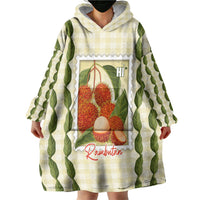 Aloha Hawaii Rambutan Palaka Motifs Wearable Blanket Hoodie Hawaiian Fruit Stylized Stamp LT14 - Polynesian Pride