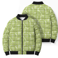 Omaomao Hawaii Breadfruit Palaka Motifs Bomber Puffer Jacket LT14 - Polynesian Pride