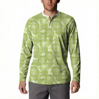 Omaomao Hawaii Breadfruit Palaka Motifs Button Sweatshirt LT14 - Polynesian Pride