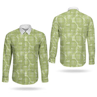 Omaomao Hawaii Breadfruit Palaka Motifs Couples Matching Tank Maxi Dress and Long Sleeve Button Shirt LT14 - Polynesian Pride