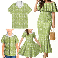 Omaomao Hawaii Breadfruit Palaka Motifs Family Matching Mermaid Dress and Hawaiian Shirt LT14 - Polynesian Pride