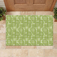Omaomao Hawaii Breadfruit Palaka Motifs Rubber Doormat LT14 Green - Polynesian Pride