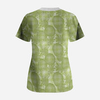 Omaomao Hawaii Breadfruit Palaka Motifs Scrub Top LT14 - Polynesian Pride