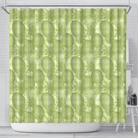 Omaomao Hawaii Breadfruit Palaka Motifs Shower Curtain LT14 - Polynesian Pride