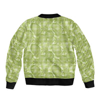 Omaomao Hawaii Breadfruit Palaka Motifs Sleeve Zip Bomber Jacket LT14 - Polynesian Pride