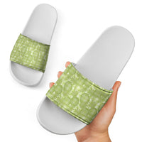 Omaomao Hawaii Breadfruit Palaka Motifs Slide Sandals LT14 - Polynesian Pride