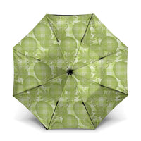 Omaomao Hawaii Breadfruit Palaka Motifs Umbrella LT14 One Size Folded 11.42 inch Opened Diameter 37.4 inch Green - Polynesian Pride