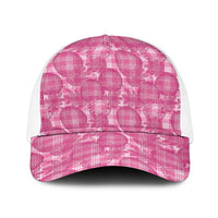 Alaka Hawaii Breadfruit Palaka Motifs Baseball Net Cap LT14 One Size White Pink - Polynesian Pride