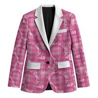 Alaka Hawaii Breadfruit Palaka Motifs Blazer LT14 Unisex Pink - Polynesian Pride