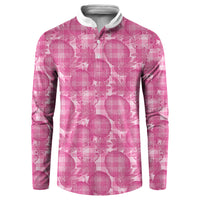 Alaka Hawaii Breadfruit Palaka Motifs Button Sweatshirt LT14 Pink - Polynesian Pride