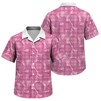Alaka Hawaii Breadfruit Palaka Motifs Family Matching Off Shoulder Maxi Dress and Hawaiian Shirt LT14 Son's Shirt Pink - Polynesian Pride
