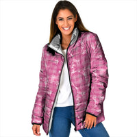 Alaka Hawaii Breadfruit Palaka Motifs Padded Jacket LT14 Women Pink - Polynesian Pride