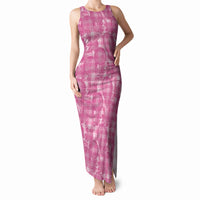 Alaka Hawaii Breadfruit Palaka Motifs Tank Maxi Dress LT14 Women Pink - Polynesian Pride