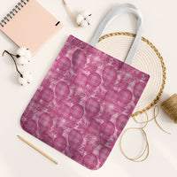 Alaka Hawaii Breadfruit Palaka Motifs Tote Bag LT14 White Strap One Size Pink - Polynesian Pride