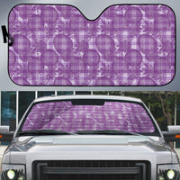 Poni Hawaii Breadfruit Palaka Motifs Auto Sun Shade LT14 Purple - Polynesian Pride