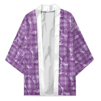 Poni Hawaii Breadfruit Palaka Motifs Kimono LT14 Unisex Purple - Polynesian Pride