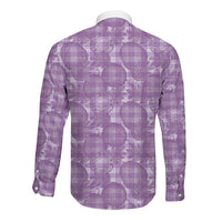 Poni Hawaii Breadfruit Palaka Motifs Long Sleeve Button Shirt LT14 - Polynesian Pride