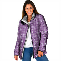 Poni Hawaii Breadfruit Palaka Motifs Padded Jacket LT14 Women Purple - Polynesian Pride