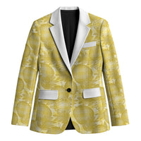 Melemele Hawaii Breadfruit Palaka Motifs Blazer LT14 Unisex Yellow - Polynesian Pride