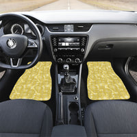 Melemele Hawaii Breadfruit Palaka Motifs Car Mats LT14 Set 2pcs - Front Yellow - Polynesian Pride