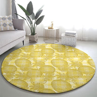 Melemele Hawaii Breadfruit Palaka Motifs Round Carpet LT14 - Polynesian Pride